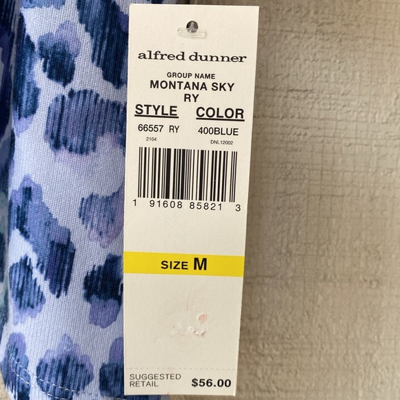 Alfred Dunner Top Blue Animal Print Montana Sky - Picture 8 of 15